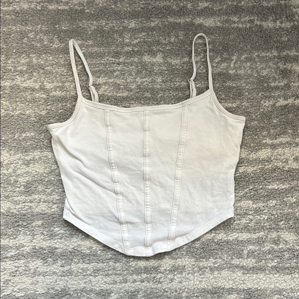 White Women's Corset-like Camisole Top